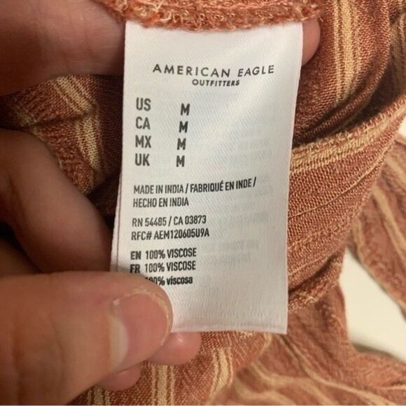 American Eagle High-Waisted Striped Tie Wrap Mini Skirt Size Medium - Picture 7 of 10